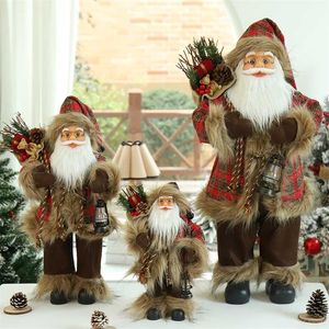 60/45/30cm Santa Claus Doll Kerstversiering voor thuisjaar Kindergiften El Coffee Shop Venster Ornamenten Navidad 211104