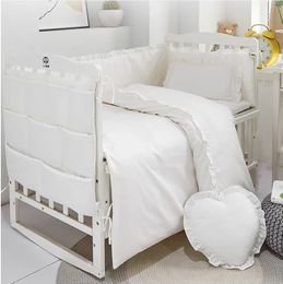 60*50 cm bedhangende opbergtas Baby Cot Bed Cotton Crib Organisator Toy Diaper Bottle Organizer Pocket voor Crib Bedding Set 240509