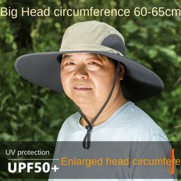 60 à 65 cm Big Head autour du chapeau grande taille grande tête gros visage gras gros chapeau de soleil pêcheurs mâles chapeau de crème solaire CAP 240412