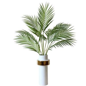 60/68CM Artificielle Palm Leav Feuilles Lâches Bambou Décoration de La Maison Accessoires En Plastique Faux Plantes Vertes De Mariage Fournitures De Vacances 210624
