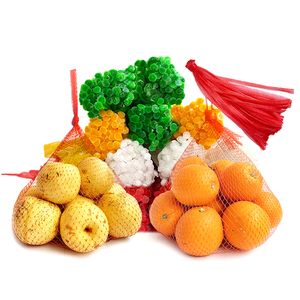 fruit aardappel groente plastic gaas nettas L40 cm 50 cm 60 cm duurzaam weknetten met clip