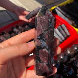 60 à 90 mm Natural Garnet Crystal Obelisk Quartz Crystal Wand Point Point de guéris