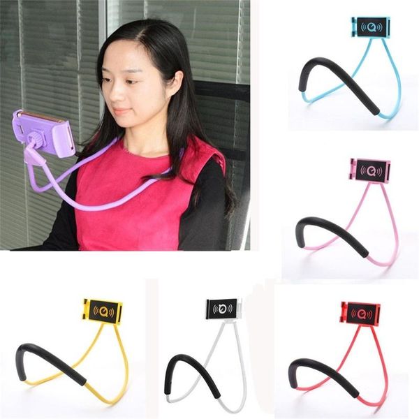 Bras de 60 cm de long Support de téléphone intelligent mains libres Cou hong mains libres Supports de téléphone portable Selfie Stick téléphone paresseux Outil de support avec boîte de vente au détail