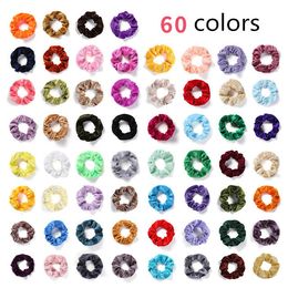 60 colores anillo de moda para el cabello bandas elásticas para el cabello forma de intestino grueso puro conjunto de círculos para el cabello mujeres soporte de cola de caballo