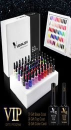 60 couleurs vernis à ongles un ensemble comprenant un Gel de base professionnel Gel d'art des ongles beau Gel longue durée Polish7257386