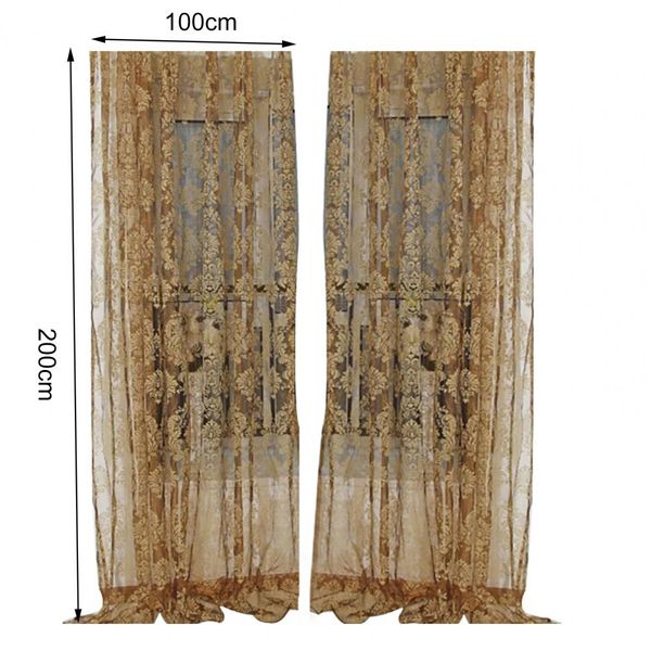 60% Hot Sale Curtain Flower motif de fleur respirant en polyester rideau de fenêtre pour la chambre à coucher