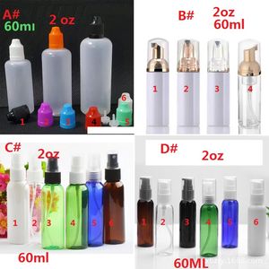 60 ml lege transparante plastic spuitfles fijne mist parfum flessen water voor het uitvoeren van luchtverfrissing naald kindvrije doppen 2oz 60 ml schuimlotionpomp