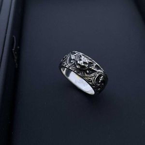 60% de réduction 2023 Nouveaux bijoux de mode de haute qualité en argent Antique douze bague tête de tigre du zodiaque personnalisé unisexe