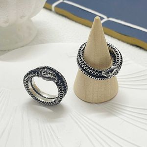 60% korting op 2023 Nieuwe luxe hoogwaardige mode-sieraden voor oude zilveren trend Ins Snake Ring Hip-Hop Style