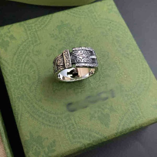 60% de réduction bijoux de créateur bracelet collier Chaopai RING 925 polyvalent vieux rotin herbe boucle de ceinture grande bague pour homme