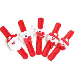 60 PCS Christmas Patting Circle Bracelet Watch Osmas Children Gift Santa Claus Snowman Deer Année Party Toy Decoration 231221