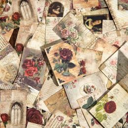 60 feuilles manuel vintage livre de matériaux décoratifs rétro papillon des fleurs collage fond de papier scrapbooking lable planificateur