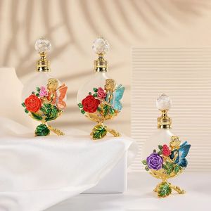 Bouteille de parfum féerique 60 X15ml, bouteille rechargeable de décoration de fleurs de roses, bouteille en verre de cristal, contenant émaillé de bijoux, bouteille d'huile essentielle