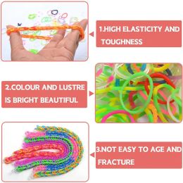 600-1800 stcs+ kleurrijke weefmors set snoep kleur armband maken kit diy rubberen band geweven armbandkit meisjes ambachtelijke speelgoed geschenken