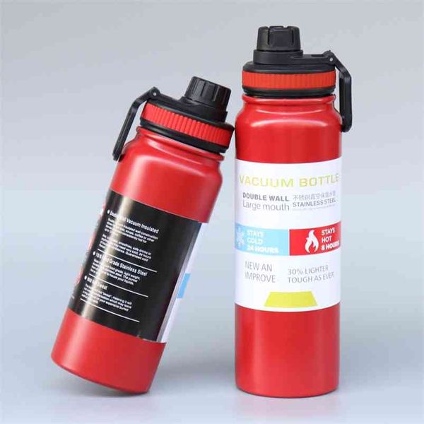 600 / 800ML Portable Double en acier inoxydable Flacons à vide Café Thé Thermos Tasses Sports Bouteille de voyage Grande capacité Tasses thermiques 210809