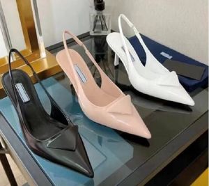 6000 Nette schoenen Luxe merken Designer Sandaal Hoge hakken Lage hak Zwart geborsteld leer Slingback pumps Zwart Wit lakleer 35-40