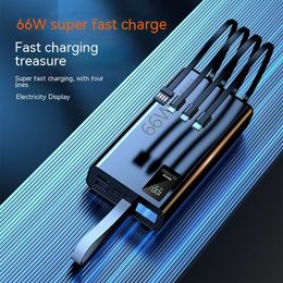 60000mAh Power Bank Draagbare oplader met grote capaciteit Externe batterij Powerbank met kabels LED-licht voor iPhone Xiaomi Samsung