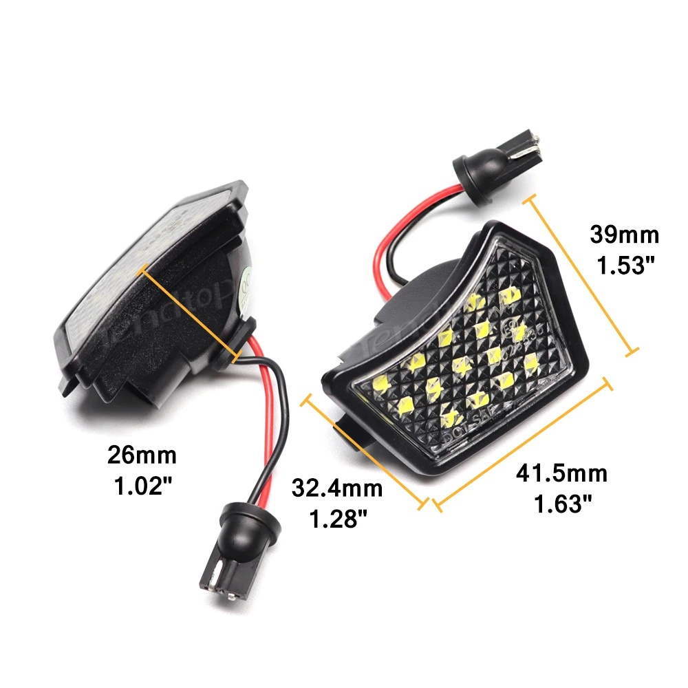 6000K LED Under Side Mirror Light Puddle Lamps For Jaguar XJ XF XK/XKR XE Volvo V40 V50 C30 C70 S40 S60 S80 V50 V70 XC70 XC90