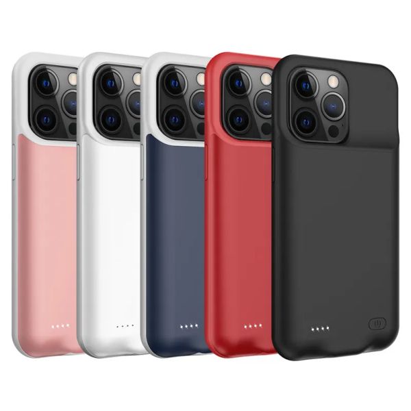 6000mAh para iPhone 15 14 13 Pro Max 12 11 mini Slim Silicone Batería externa portátil Smart Power Banks Cargador Funda de respaldo ZZ