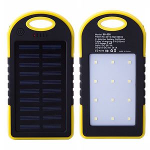 6000 mAh Solar Power Bank Markeer LED mobiele telefoon draagbare oplader en campinglamp voor opladen buitenshuis