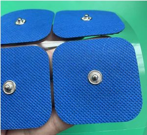 6000 stks DHL Blauw Vierkant Vervanging TIENTALLEN Pads EMS Unit Snap Elektrode Fisioterapia Massage Pads Voor Spier Stimulator Stimulator