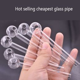 6000pcs narguilés verre brûleur à mazout tuyau épais Pyrex clair 10cm tube brûlant huiles ongles épais eau fumer main tabac tuyaux en gros prix le moins cher