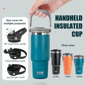 600750900 ml Café thermos Thermos Bouteille Double-couche ISOLAGE DU CHOD ET CHIS DE VOYAGE LA MISTON VISE FLASK EAU DE VOITURE 240422