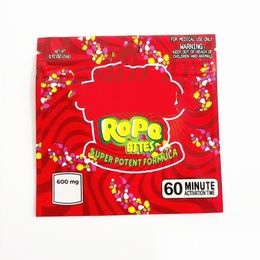 Sac d'emballage de corde 600mg Bites Gummies Mylar Sacs 500mg Package Pack