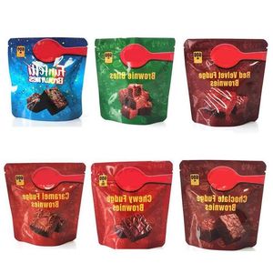 600 mg Bolsas de embalaje de viaje masticables Chocolate Fudge Brownies Bites Mylar Paquete de embalaje Paquete Bolsa al por mayor Jstjb