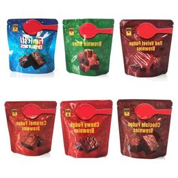 Brownie infundido de 600 mg EMBALAJE BOLSAS DE MYLAR Terciopelo rojo masticable funfetti brownies chocolate Oswto