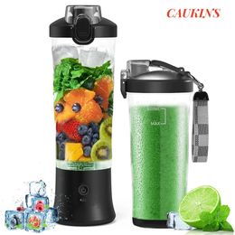 Bouteille de mélangeur Portable Rechargeable de 600ml, puissant mélangeur électrique à 6 lames, presse-agrumes personnel Usb pour Smoothie et fruits pour la maison 240116