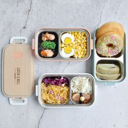 Boîte à lunch en acier inoxydable de 600 ml Simplicité créative Bureau à domicile Camping Randonnée Conteneur de nourriture portable étanche Étudiant Kid Bento Box 20220922 Q2
