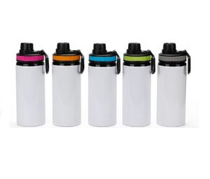 Bouteilles d'eau vierges en aluminium par sublimation de 600 ml, bouilloire résistante à la chaleur, tasses de sport, tasses avec couvercles pour le camping, la randonnée, la pêche par Ocean-shipping P261