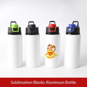 600 ml sublimatie spaties aluminium fles gekleurde dop grote mond aluminium sippy cup sport aluminium kinderfles voor warmtepersoverdracht afdrukken