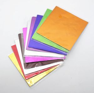 600 pièces 10x10 cm multicolore bricolage cuisson feuille d'emballage pour chocolats bonbons sucrés paquet papier carré coloré étain Foil1122674