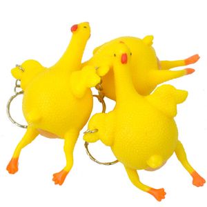 600 pcs Vent Poulet Shrilling Oeuf Entier Poules Pondeuses Bondé Balle Anti-Stress Porte-clés Enfants Jouets Nouveauté Parodie Tricky Drôle Gadgets Jouets