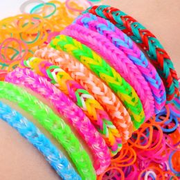 600 stcs 41 kleur Diy weefgetouw Rubberen Banden Bracelet For Kids Hair Rubber Loom Bands maken geweven kleurrijke ketting Girl Boy Toys Cadeau