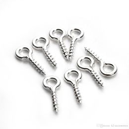 Mini épingles à œil plaquées argent, 600 pièces/lot, petites épingles à œil, crochets, œillets filetés, fabrication de bijoux à faire soi-même, 8mm