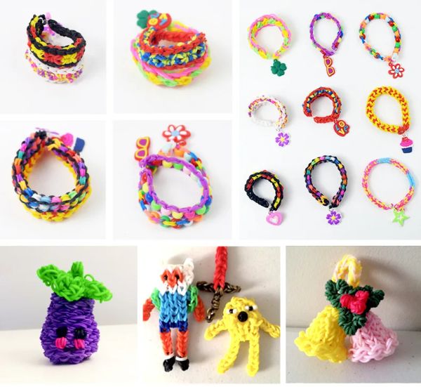600pcs Rempill New Loom Rubber Bands Bracelet for Kids Hair Rubber Bands Making Woven Colorful Collier DIY TOY CADE