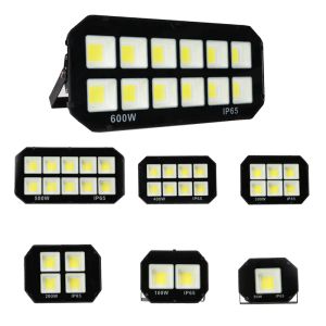 600W Projecteur LED Extérieur Super Lumineux Sécurité Lumières 6500k IP65 Étanche Lampe de Travail COB Stade avec Blanc pour Cour Parking Jardin