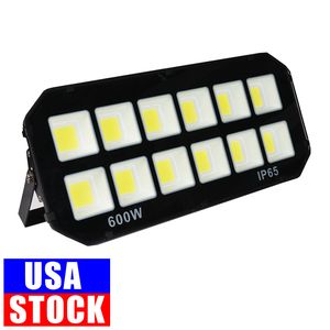 600W Led FloodLight Outdoor Super Bright Security Lights 6500k IP65 Waterproof Work Lights COB Stadium with White for Yard Parking Lot Garden usalight
