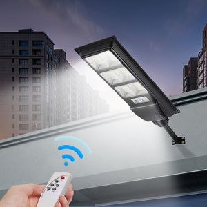 600W Solar Street Light Motion Sensor IP65 Waterdichte zonne -beveiliging overstromingsverlichting buiten afstandsbedieningsarm schemering naar Dawn Garden Yard Path Parkings loten usastar