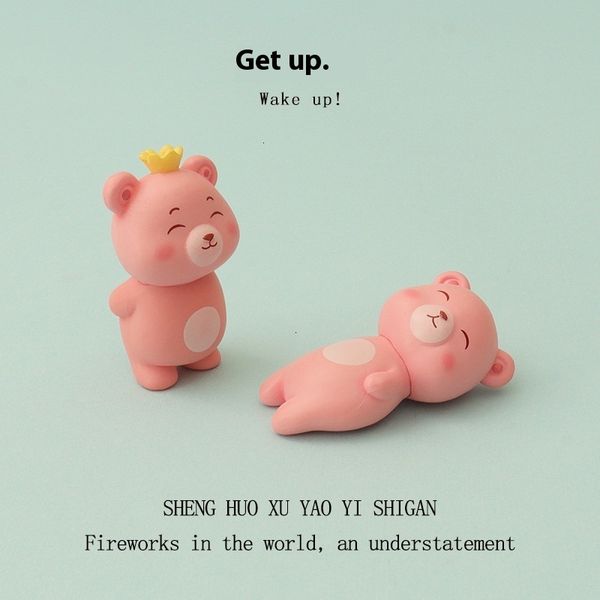 

Cartoon mini ins cute little bear sleeping micro landscape scene DIY decoration accessories office desktop ornaments