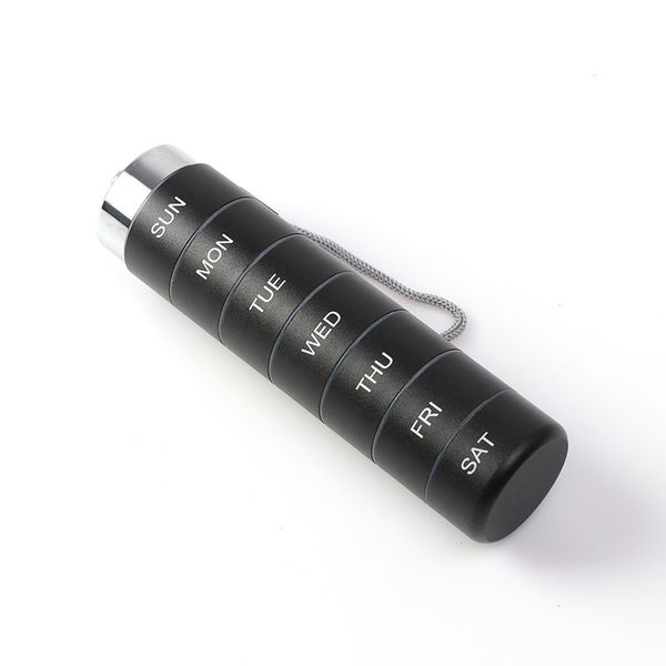 aluminium travel pill organizer weekly metal pill case pill holder moisture proof waterproof daily pill box 7 day to hold vitamins medicatio