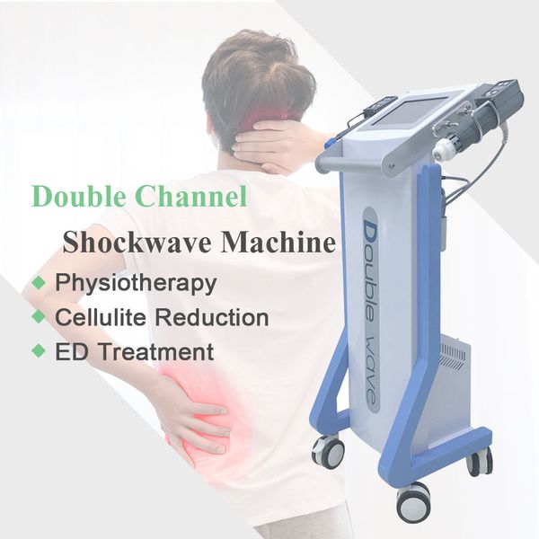 clinic physiotherapy equipment vertical dual channel eswt physical therapy pain relief ed treatment shock wave equipment erectile dysfunctio