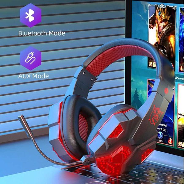 professional bluetooth gaming headset with detachable microphone suitable for lap xbox smartphones gaming consoles headset gifts b240808