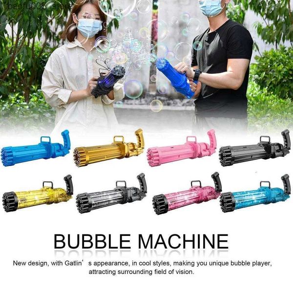 novelty games novelty games novelty games super bubble machine automatic gatling gun toys summer so water 2 in 1 electric for kids 230111 q2