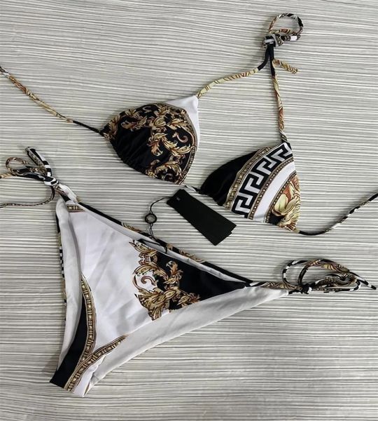 bikini female designer set bur transparent strap swimwear star classic printed swimwear women's swimwear fashion beach set summer women