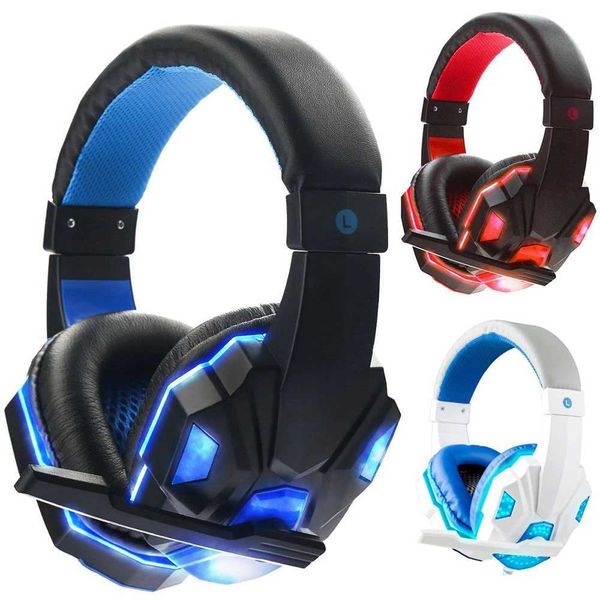 cell phone earphones 2021 new gaming headset with led light microphone stereo headphones suitable for pc gaming consoles lap auriculares y24