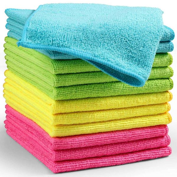 cleaning cloths 12 pack cleaning rag microfiber cleaning cloth4 color assorted cleaning towels for house kitchen z241021